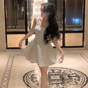 2024 Summer Solid Midi Dress Women French Elegant Holiday Party Dresses A-line Prom Robe Wedding Vestidos Ladies Clothes New