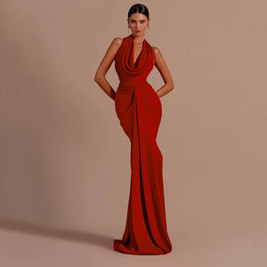 2024 New Elegant Women Fashion Dress Sexy Backless Halter Clothes Club Party Celebrity Long Dresses