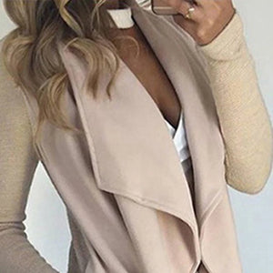 Women's Waterfall Lapel Trench Coat Ladies Cardigan Jacket Outwear Tops Plus Size Clothing Blazer Suit Clothes 2023-2024