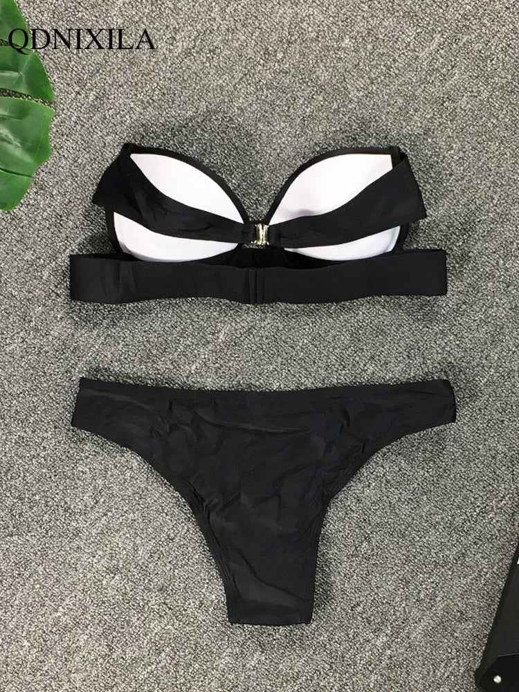 2024 Woman Separate Swimsuit Beach Outfits High Waist Sexy Bikini Set 2 Pieces Plus Size Bathing Suit Feminine Women's Swimwear