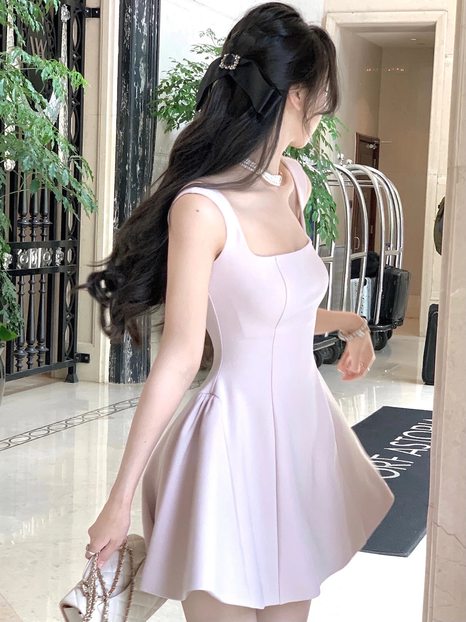 2024 Summer Solid Midi Dress Women French Elegant Holiday Party Dresses A-line Prom Robe Wedding Vestidos Ladies Clothes New