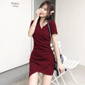 2024 Summer Korean Version New Fashion Sexy Temperament Dresses for Women Slim Fit and Slim Sexy Wrap Hip Skirt Trend