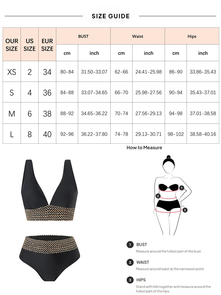 Women's High Waisted Bikini Sets Deep V Neck Push Up Two Piece Swimsuits Color Block Bikinis High Cut Bathing Suits