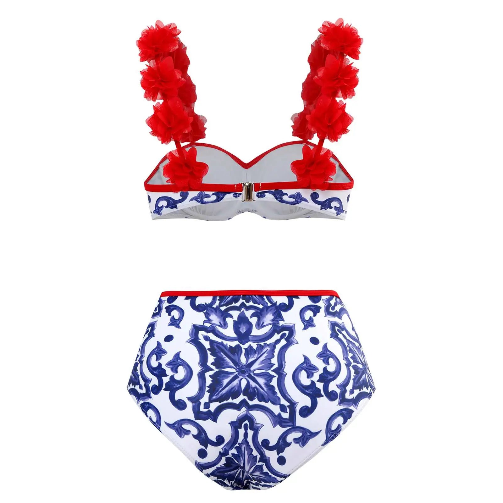 2023 New Arrival Push Up Women Bikini Set Floral Printed Ruffle Bikinis Strappy Bandage Swimwear Brazilian Biquini Bathing Suit