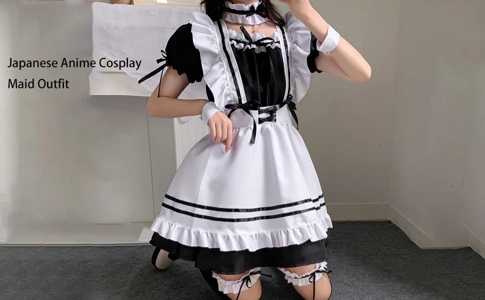 Lolita Servant Kawaii Apron Dress Japanese Anime Show Cosplay Costume High Quality Maid Outfit Women Sexy Lingerie Stage Uniform