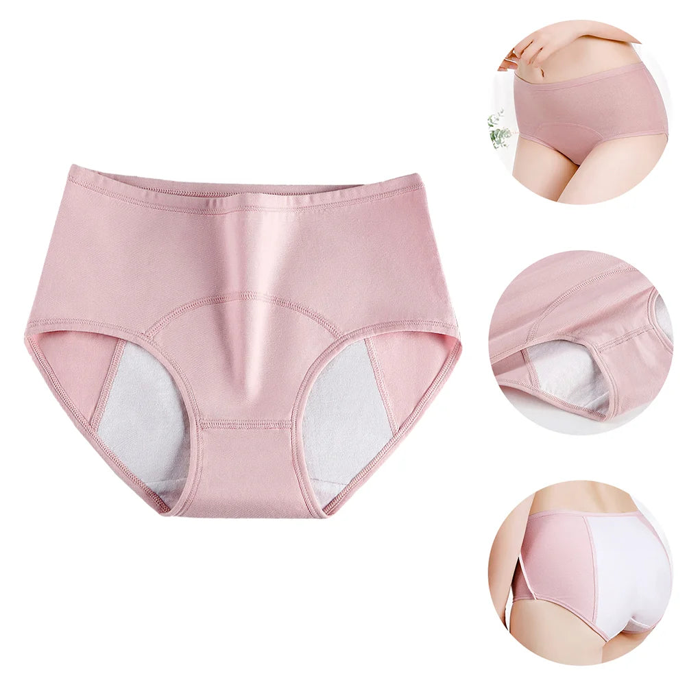 Lingeries Menstrual Pants Mid-waist Period Postpartum Panties Anti-side Leakage Leak-proof Briefs Pink Miss