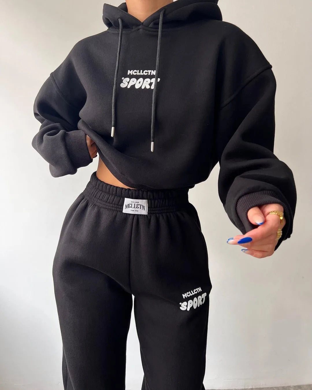 Women Thickened Tracksuit Autumn Winter Warm Hoodies Top Pant Suits Sweatshirts Jogging Pant Outfits Sweatpants 2 Piece Sets