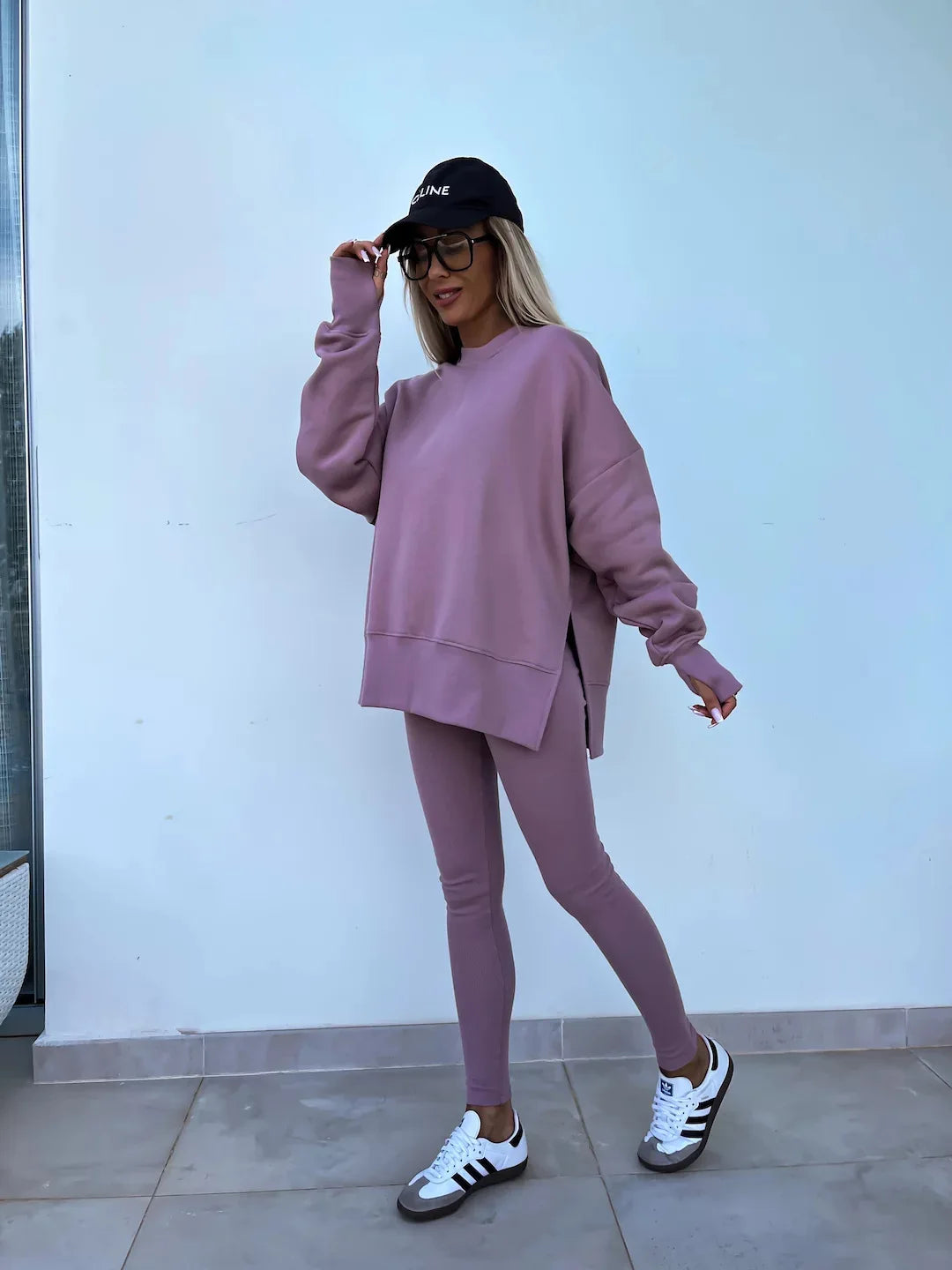 Women Tracksuit Sports Two Piece Set Casual Oversized Sweatshirts And Jogger Pants Set Fleece Sports Suits Workout Outfits Set