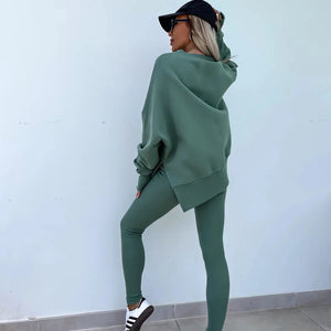 Women Tracksuit Sports Two Piece Set Casual Oversized Sweatshirts And Jogger Pants Set Fleece Sports Suits Workout Outfits Set