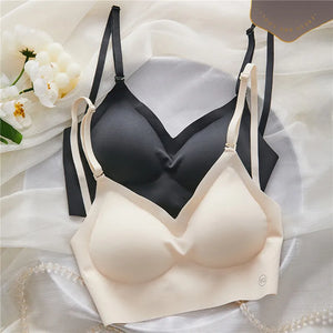 Summer Thin Sexy U-Shaped Back Lingerie Female Inner Wear Undershirt Without Trace Backless Triangle Cup Polymerization Bra