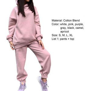 Hoodie pants set Tracksuit Women Outfit Sewing Suits Outfit Two Piece Jogging Set Velour Sweatshirt Hoodie Pants Suit Womens