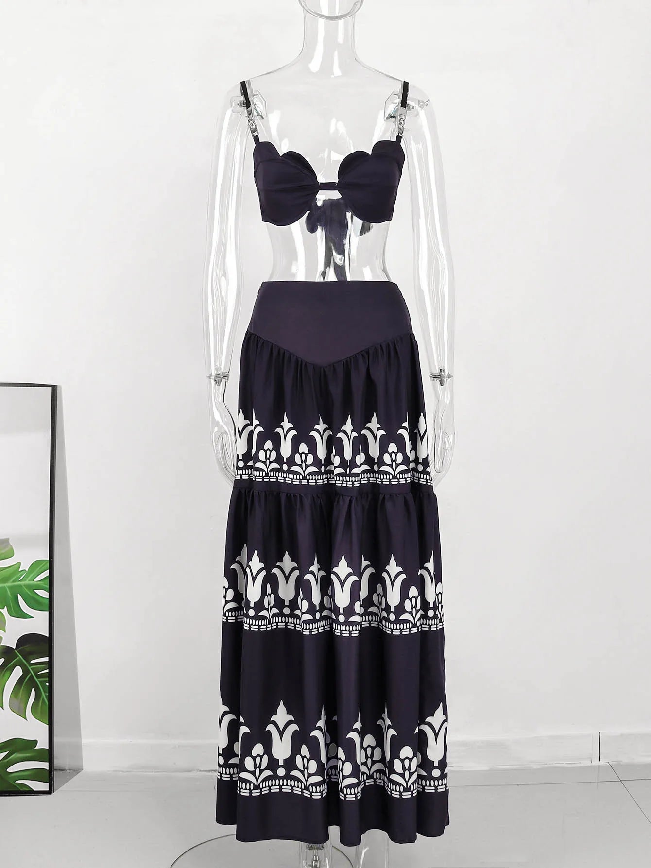 Dress Women Summer V Neck Spaghetti Strap Floral Sleeveless Casual Split Long Maxi Dress Halter Cover Up