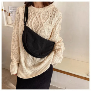 Upgraded Version Simple Design Women's Messenger Bag Nylon Hobos Small Shoulder Bags Vintage Female Girls Purse Cloth Handbags