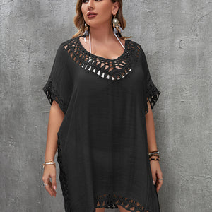 CROCHET BIKINI Plus Size Beach Tunic Women Swimwear Summer Sun Protection Clothes Cover Up Swim Beach Dress