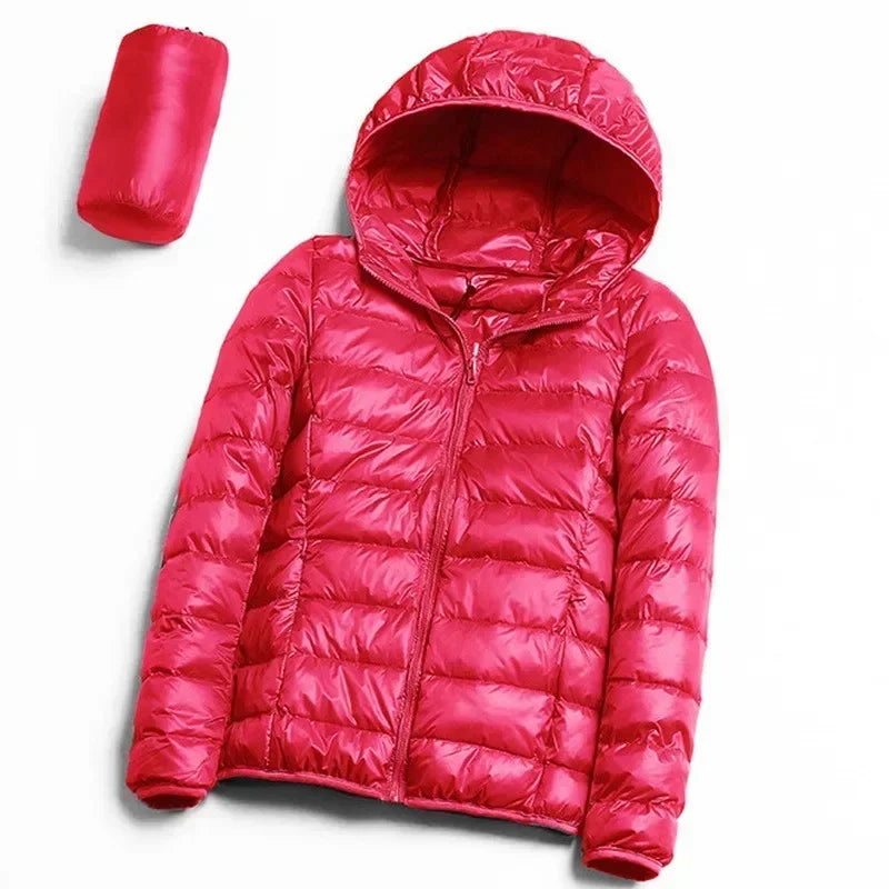 Plus Size 7xl 6xl 5xl Fall Women's Lightweight Water-Resistant Packable Hooded Jackets Autumn Winter Warm Female Down Coats