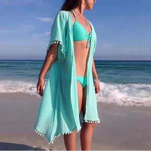 New summer cardigan cape 2024 Hollow knit women's beach wear cover sun protection beach wear