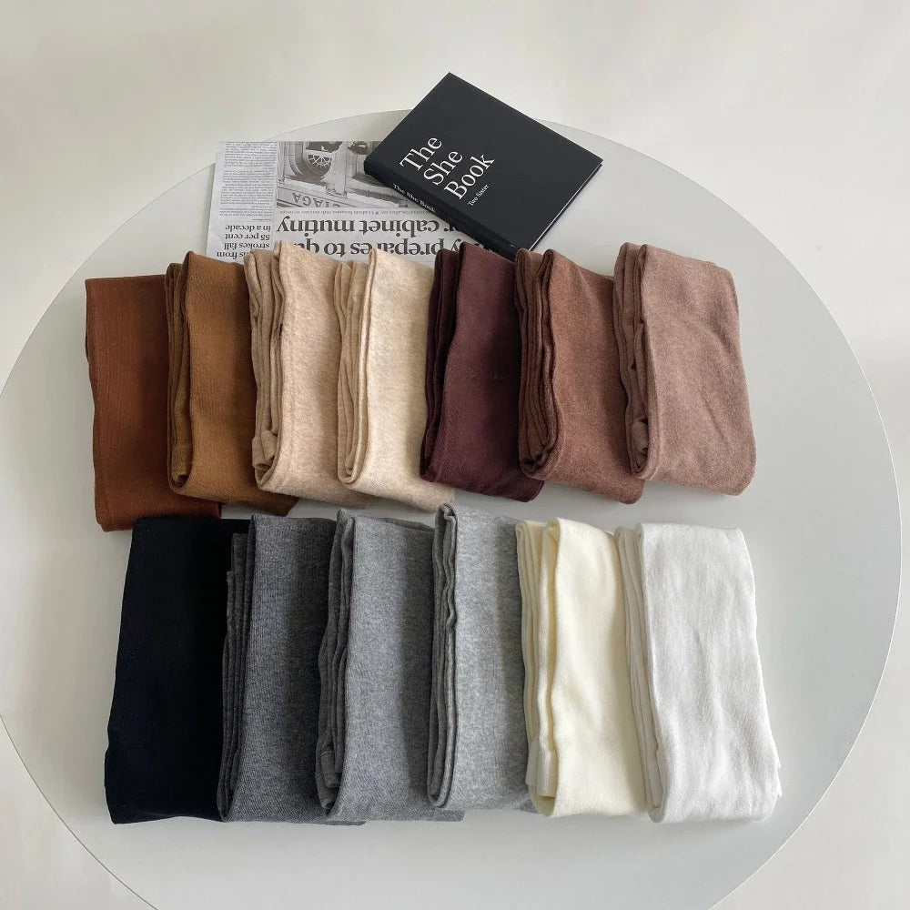 Cotton Thigh High Stockings Pantyhose Tights Women Lingeries Hosiery Lolita Girls Tights Leggings JK Japanese Styles Solid Color