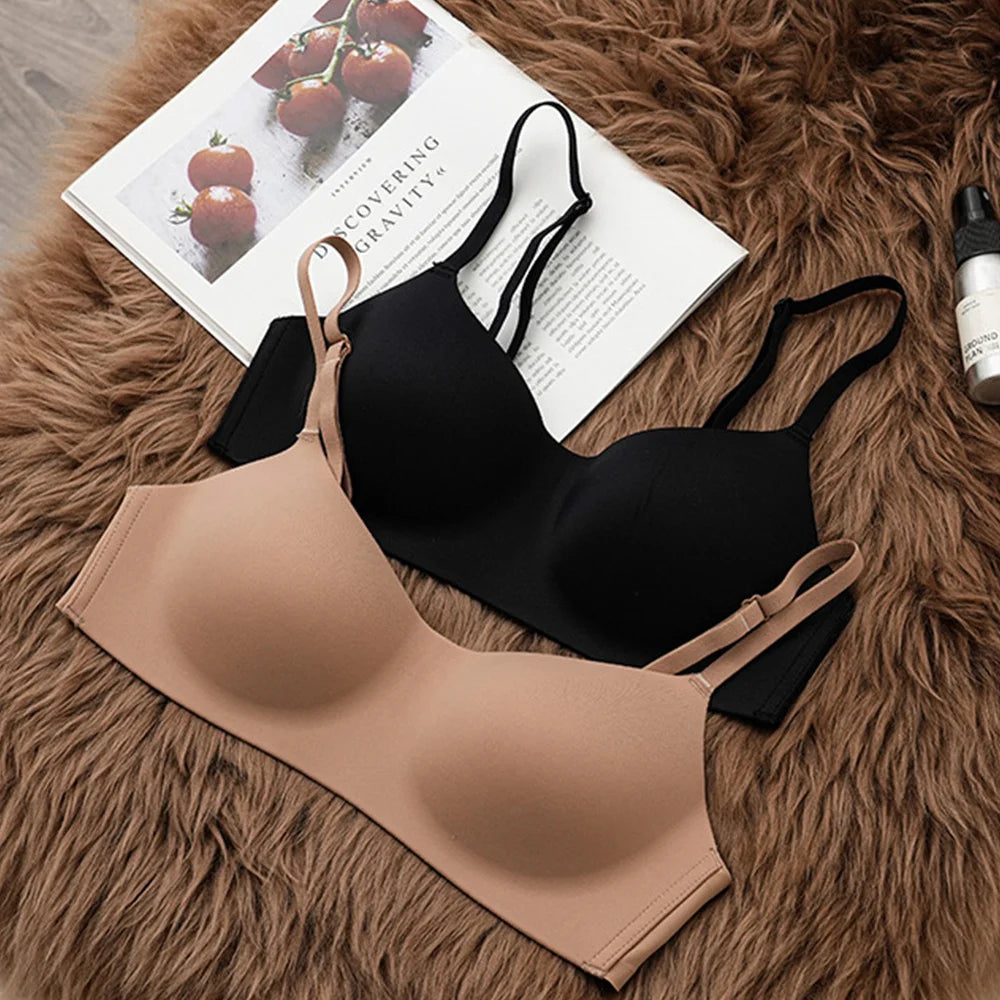 Women Push Up Bra For Small Breast Non-Wire Female Sexy Lingerie Solid Color Seamless Tube Top Bras Beauty Back Underwear Gather