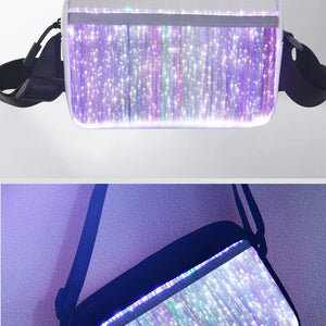 2024 Luminous LED Colorful Single-Shoulder Bags High Street Crossbody Bag Optical Fiber Fabric Fashion Square Bag 가방 сумка Bolso