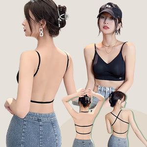 Summer Thin Sexy U-Shaped Back Lingerie Female Inner Wear Undershirt Without Trace Backless Triangle Cup Polymerization Bra