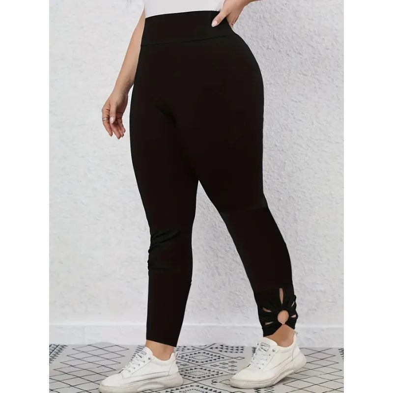 Plus Size Legging Women's High Waist Solid Color Yoga Pants Tummy Control Workout Running Stretch Leggings Women Pants