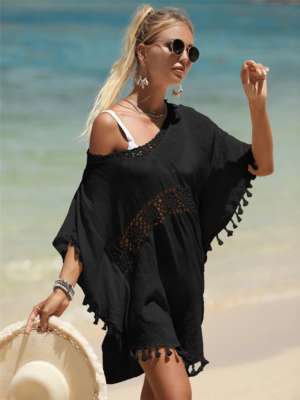 Bohemian Women's Swimsuit Dresses Sexy Beachwear Casual Beach Bathing Suit Cover Up Dress Beach Kimono Cover Ups Beach Dress