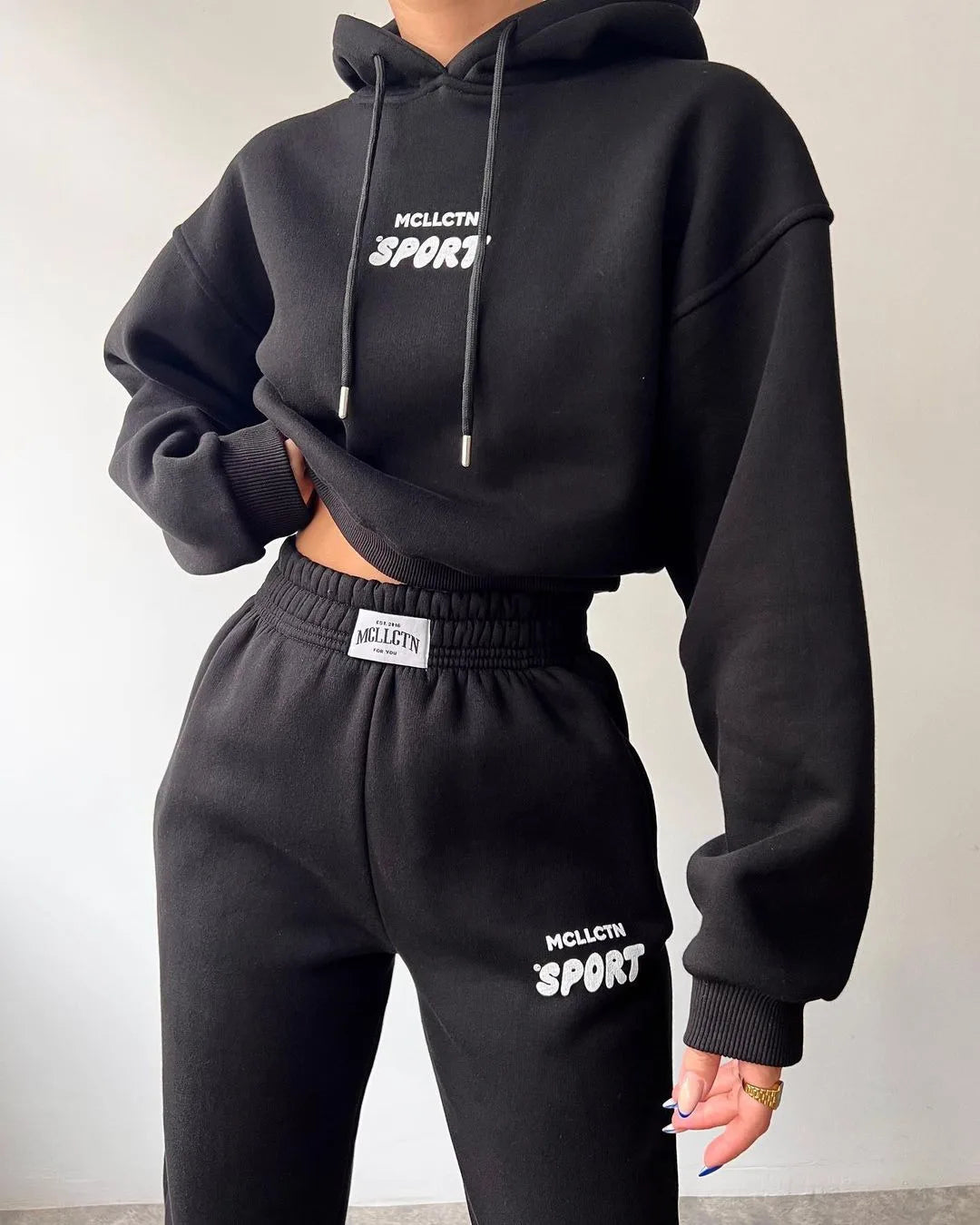 Women Thickened Tracksuit Autumn Winter Warm Hoodies Top Pant Suits Sweatshirts Jogging Pant Outfits Sweatpants 2 Piece Sets