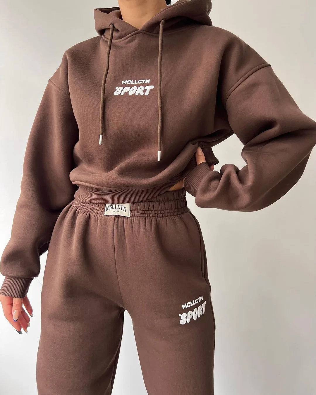 Women Thickened Tracksuit Autumn Winter Warm Hoodies Top Pant Suits Sweatshirts Jogging Pant Outfits Sweatpants 2 Piece Sets