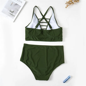 0XL - 4XL Sexy V Neck Bikini Large Size Swimwear Plus Size Women Swimsuit Female Two-pieces Bikini set Bather Bathing Suit V3783