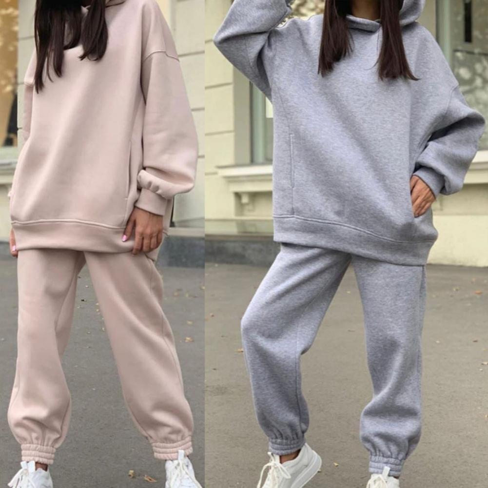 Hoodie pants set Tracksuit Women Outfit Sewing Suits Outfit Two Piece Jogging Set Velour Sweatshirt Hoodie Pants Suit Womens