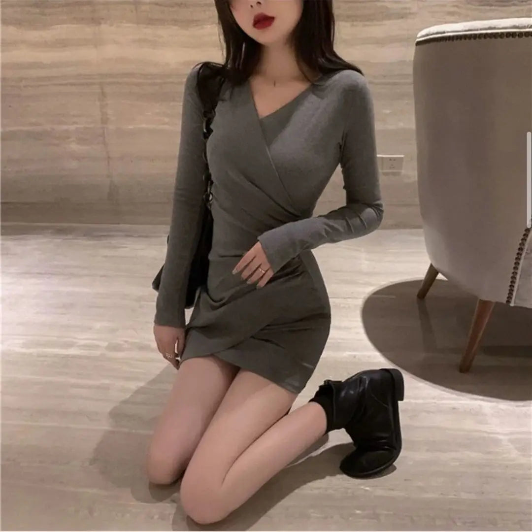 2024 Summer Korean Version New Fashion Sexy Temperament Dresses for Women Slim Fit and Slim Sexy Wrap Hip Skirt Trend