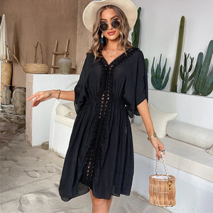 Bohemian Women's Swimsuit Dresses Sexy Beachwear Casual Beach Bathing Suit Cover Up Dress Beach Kimono Cover Ups Beach Dress