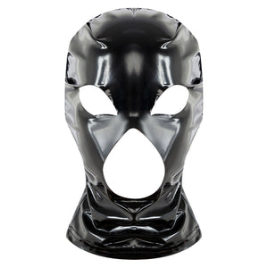 Unisex Latex Hood Mask Head Cover Gloves and Socks Set Open Eyes Mouth Full Face Mask for Lingerie Night Club Cosplay Party Prop