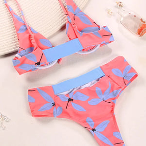 Miyouj Push Up Bikini Set High Waist Bikinis Female String Biquini Fashion Swimsuit Women'S Beach Swim Swimwear Bandeau