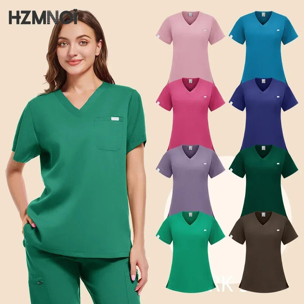 Wholesale Medical Service Scrubs Set Nurse Scrub Suit Hospital Doctor Work Clothes Surgical Uniform Multicolor Jogging Top Pants