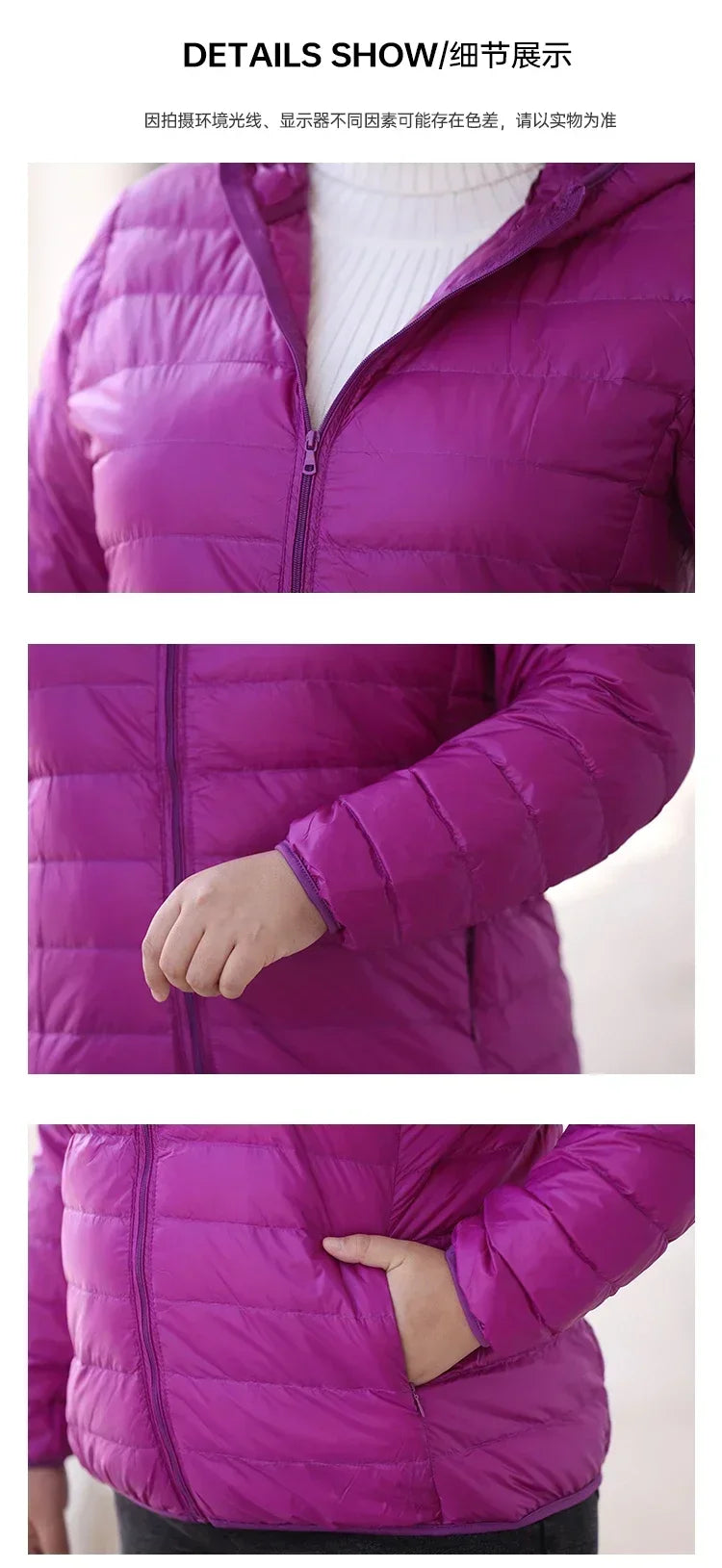 Plus Size 7xl 6xl 5xl Fall Women's Lightweight Water-Resistant Packable Hooded Jackets Autumn Winter Warm Female Down Coats