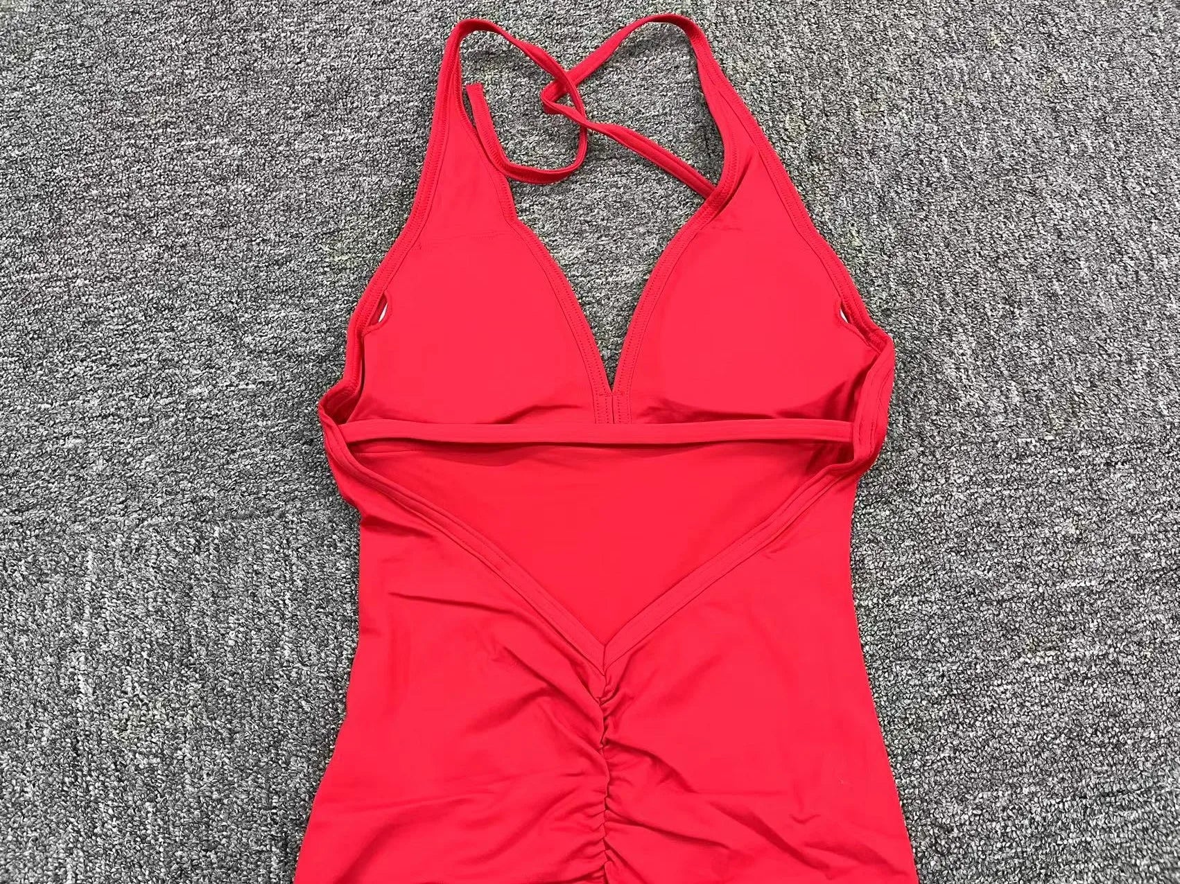 Sexy Backless Scrunch Sporty Jumpsuit Raises Butt One Piece Women Clothing Sleeveless Gym Fitness Yoga Dance Overalls Black Red