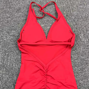 Sexy Backless Scrunch Sporty Jumpsuit Raises Butt One Piece Women Clothing Sleeveless Gym Fitness Yoga Dance Overalls Black Red