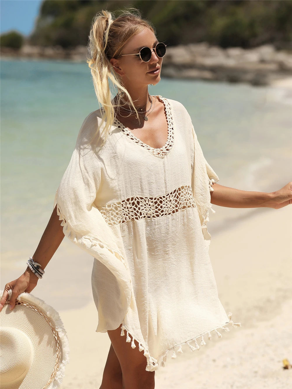 Bohemian Women's Swimsuit Dresses Sexy Beachwear Casual Beach Bathing Suit Cover Up Dress Beach Kimono Cover Ups Beach Dress