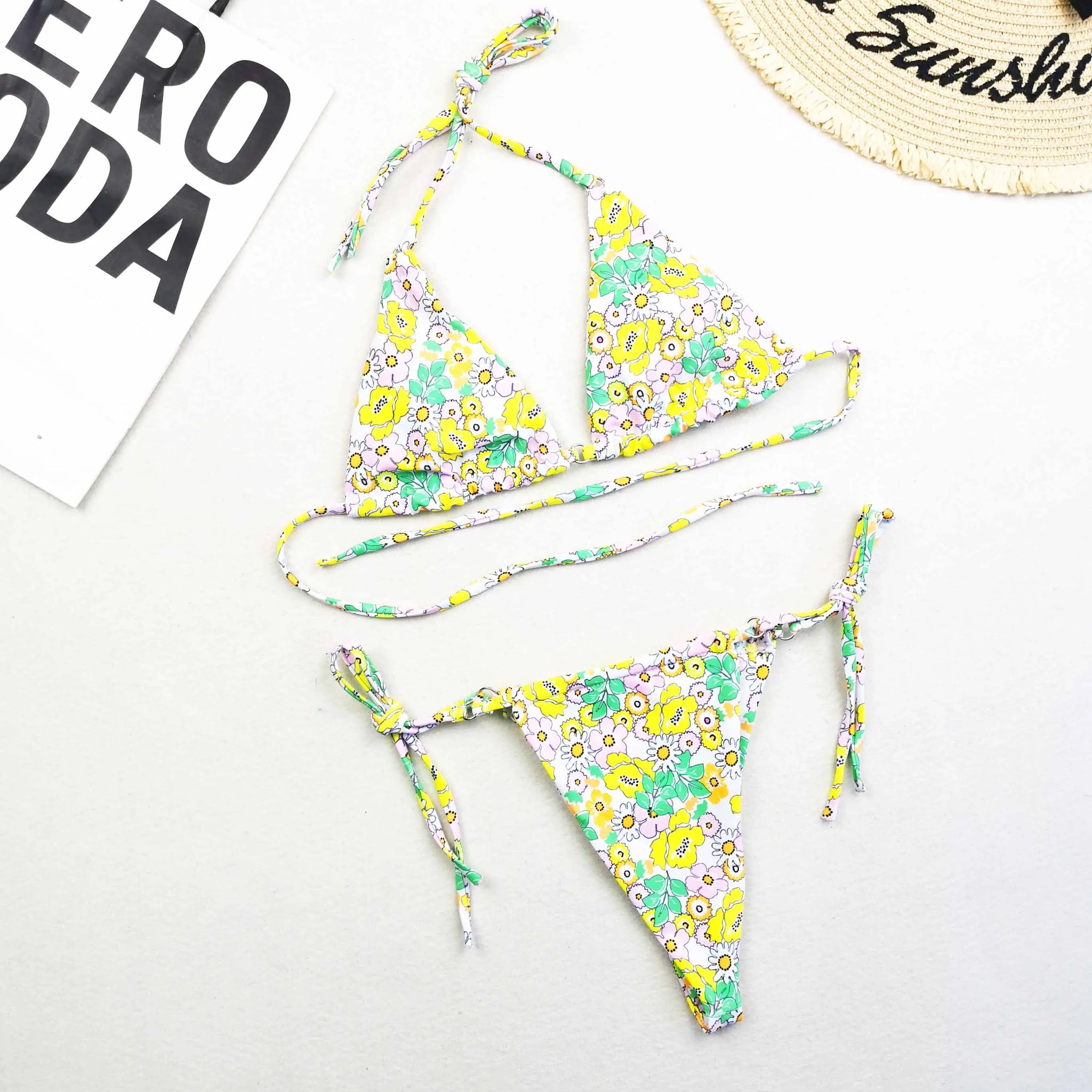 2022 new summer Mini Micro Bikini Set Brazilian Biquinis Triangle Swimwear String Bathing Suit Girl Swimsuit Swim wear Beachwear