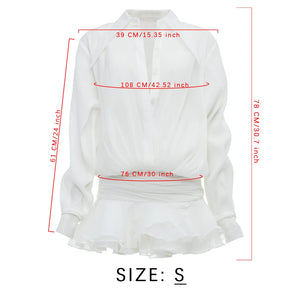 TARUXY White Chiffon Mini Dress For Women Casual Loose Oversized Pleated Mini Dress See-through Summer Beach Elegant Shirt Dress