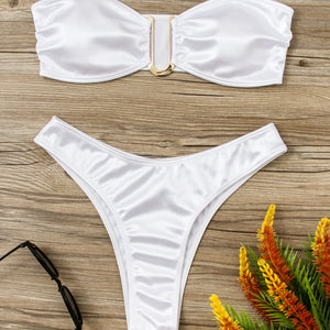 Strapless Push Up Swimwear Women Sexy Bikini Sets 2024 Summer Fashion Micro Bikini Women Low Waist Maillots De Bain Femme