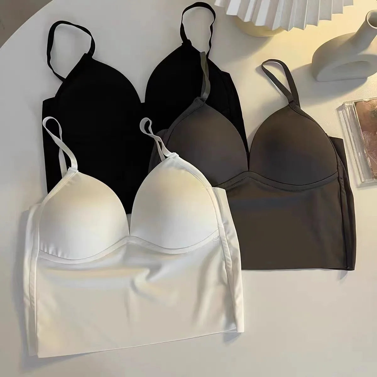 Sexy Women Lingerie Backless Bras Underwear Deep V Low Cut Push Up Bra Intimates Female Breathable Bralette Low Back Invisible