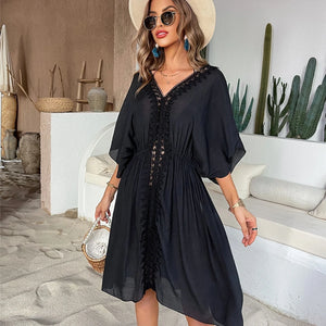 Bohemian Women's Swimsuit Dresses Sexy Beachwear Casual Beach Bathing Suit Cover Up Dress Beach Kimono Cover Ups Beach Dress