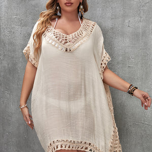 CROCHET BIKINI Plus Size Beach Tunic Women Swimwear Summer Sun Protection Clothes Cover Up Swim Beach Dress