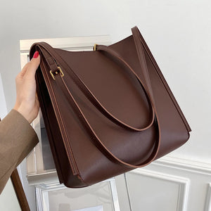 Quality Women Tote Bag Shoulder Leather Handbag 2022 Designer Luxury Totes Large Capacity Solid Color Shopper Bag Women Bolsos