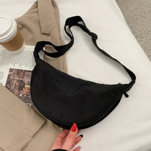 Upgraded Version Simple Design Women's Messenger Bag Nylon Hobos Small Shoulder Bags Vintage Female Girls Purse Cloth Handbags