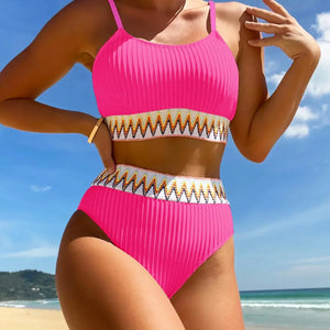 Sexy Bikinis 2024 Women Halter Brazilian Bikini Set Female Pleated Swimsuit New Triangle Swimwear Beach Wear Bathing Suit