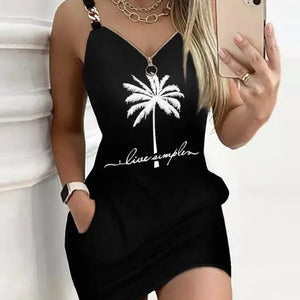 Elegant Dresses for Women Sexy V-Neck Zipper Design Textured Suspender Mini Dress New Fashion 2023 Summer Casual Female Clothing