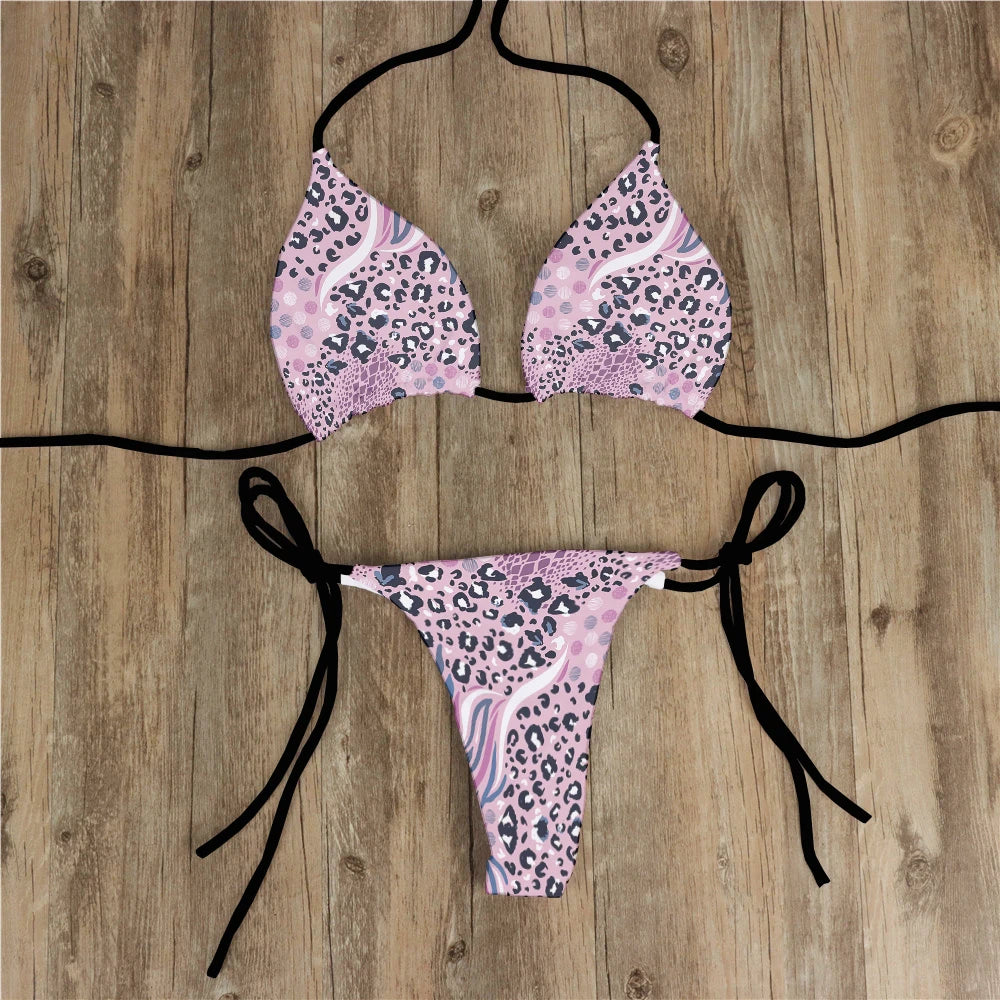 Animal Printed Summer Swimsuit Women Sexy Bikini Underpants Thong G-Strings Swimming Trunks Beachwear Bathing Female Sexy Swims